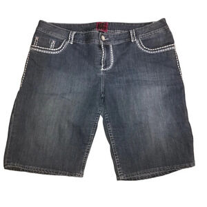 TORRID Sz 18 Women's Plus Size Bermuda Decorative Stitching Denim Jeans Shorts